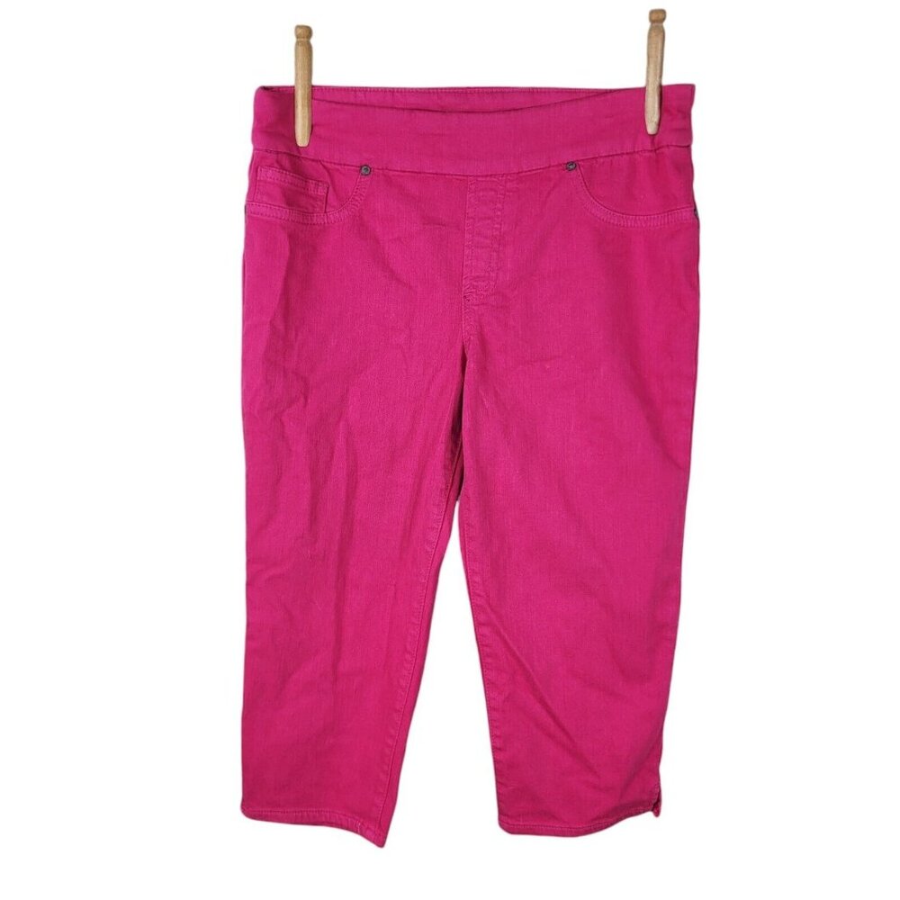CHICOS Jeggings Capri Jeans Stretch Size 00 US 2 Bright Pink Pull On High Waist